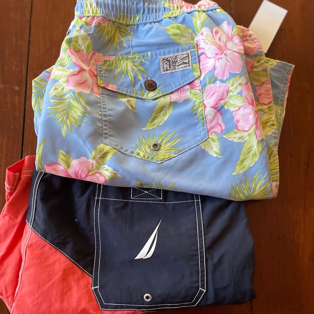Ralph Lauren Polo XL Hibiscus $70/35 Nautica Coral/navy sail XL Orig $60/25